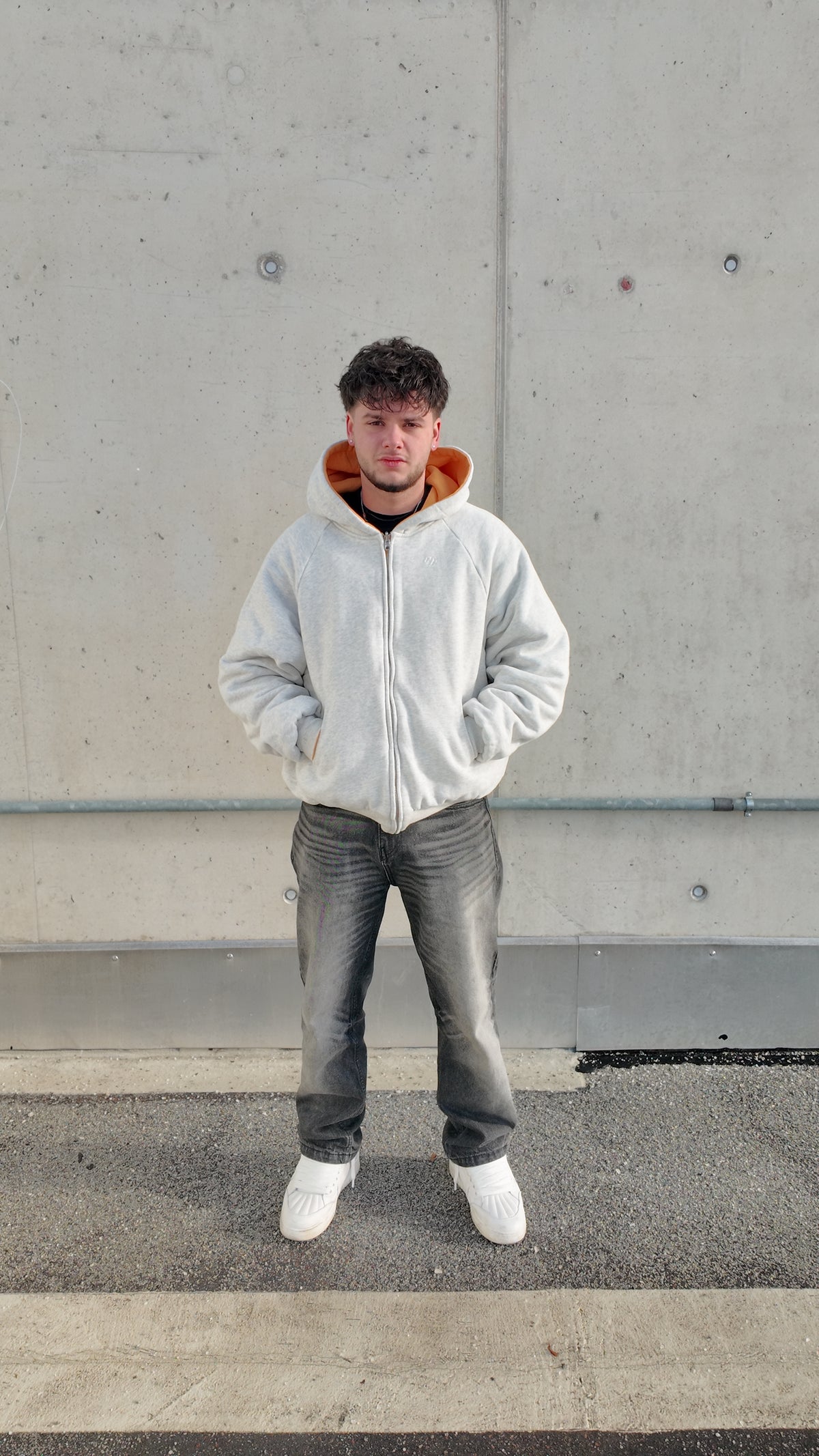 Grey Sun Reversible Zipper.